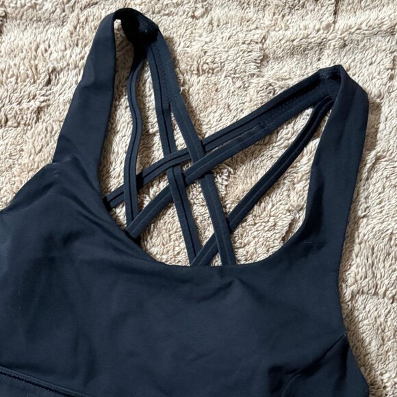 Like New Lululemon Free To Be Serene Sports Yoga Bra Black Luxtreme 2 - Picture 3 of 8